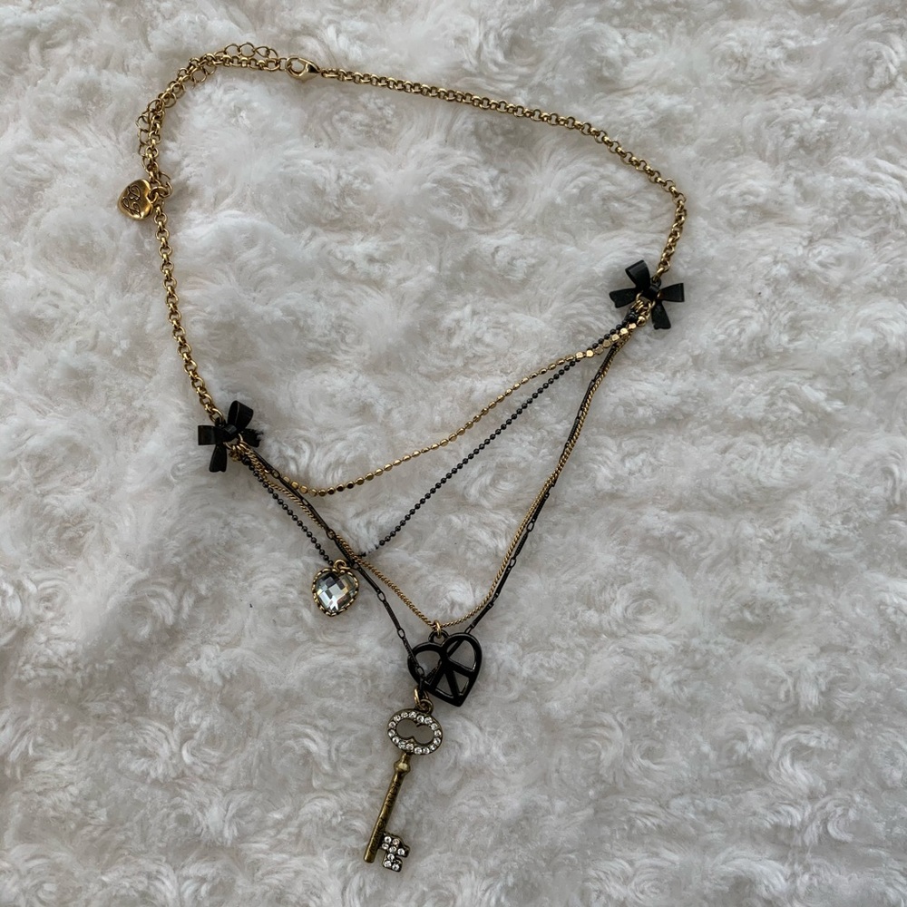 Betsey Johnson Key to Peace Charm Necklace